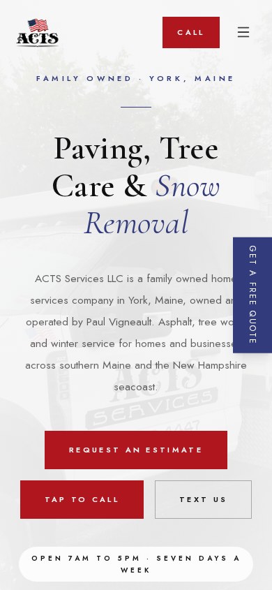 ACTS Services LLC website, mobile view built by Mikenzie Rae Media.