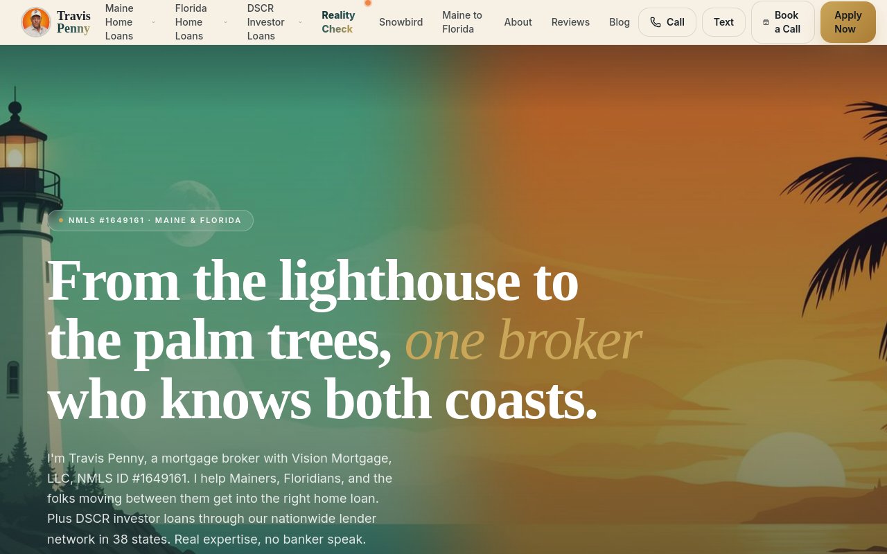 Home Loan GOAT website, desktop view built by Mikenzie Rae Media.