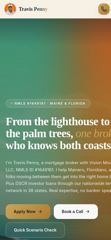 Home Loan GOAT website, mobile view built by Mikenzie Rae Media.